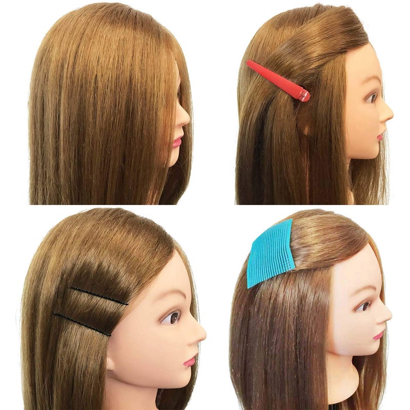 Armmu رأس دمية مع شعر 80% شعر بشري رأس دمية 26"-28" رأس تدريب لمصففي الشعر مع 9 أدوات ومشبك - #27 عسل ذهبي - Image 5